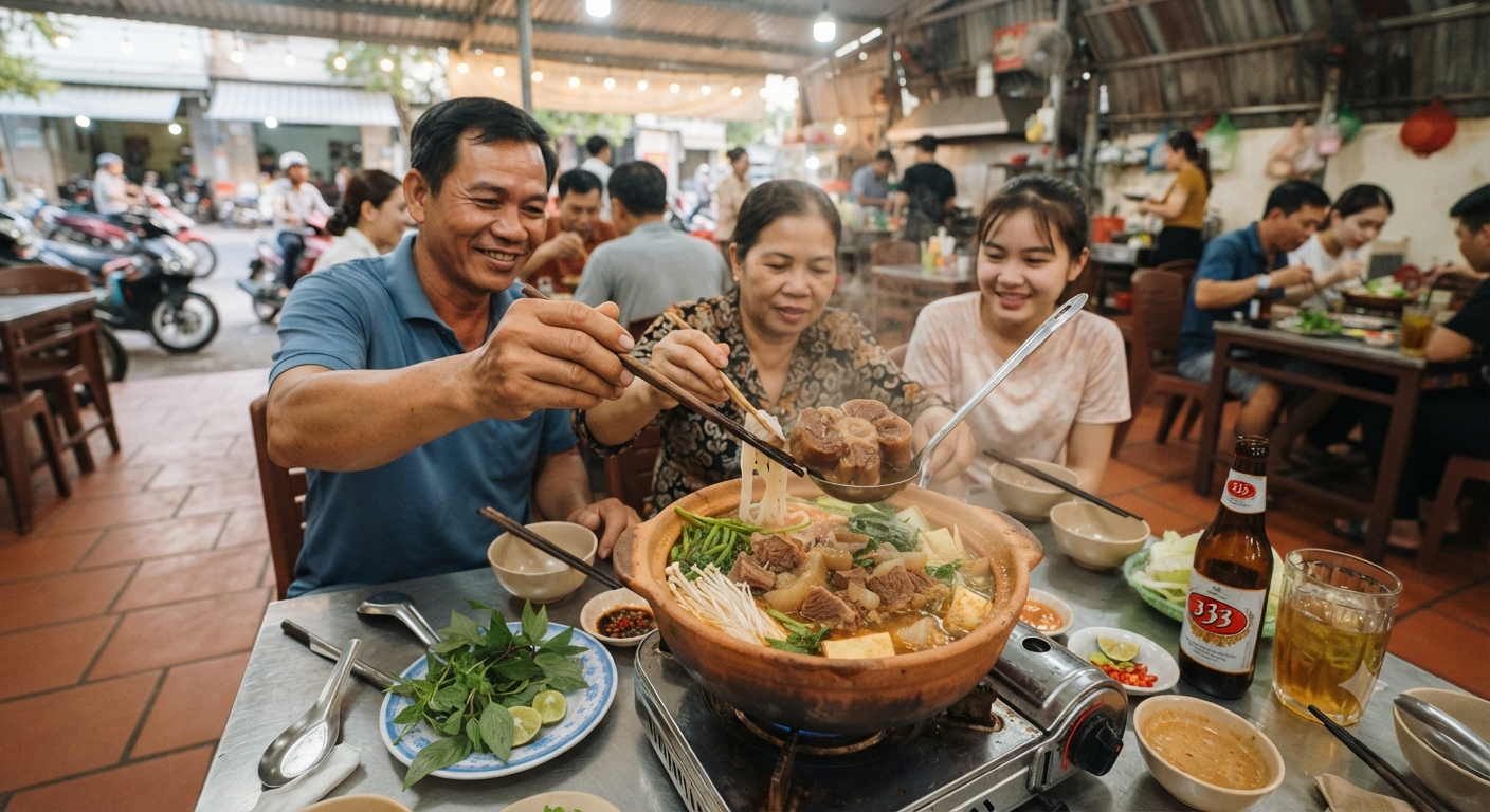 Thưởng Thức Đuôi Bò Hầm Mềm Trong Món Lẩu